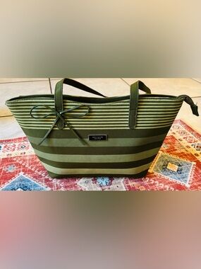 Kate Spade New York Green Striped Tote